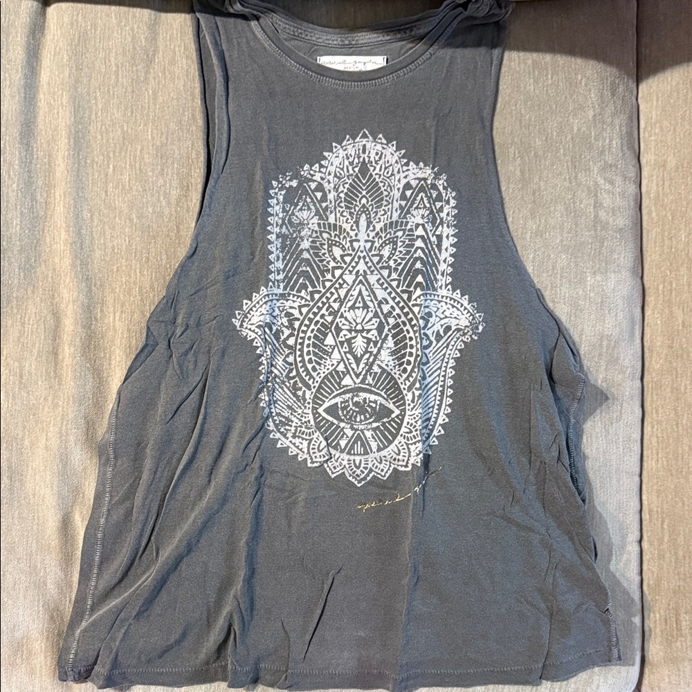 Spiritual Gangster Charcoal Muscle Tee with White Mandala